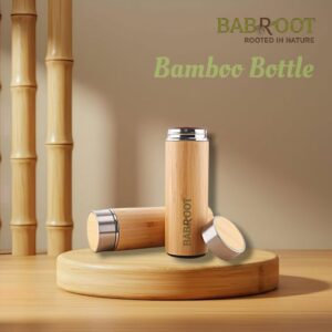 Babroot Premium Eco-friendly Insulated Bamboo Water Bottle - 450ml