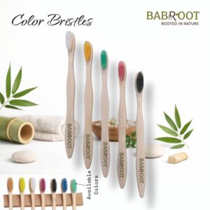Babroot Premium Bamboo Toothbrush - Color Bristles | Eco-Friendly & BPA-Free – Pack of 5