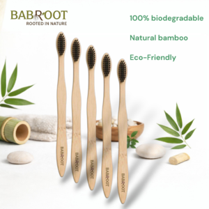 Babroot Premium Bamboo Toothbrush | Eco-Friendly & BPA-Free – Pack of 5